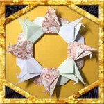 折り紙で正月リースの作り方！正月飾りに鶴のリースを簡単手作り